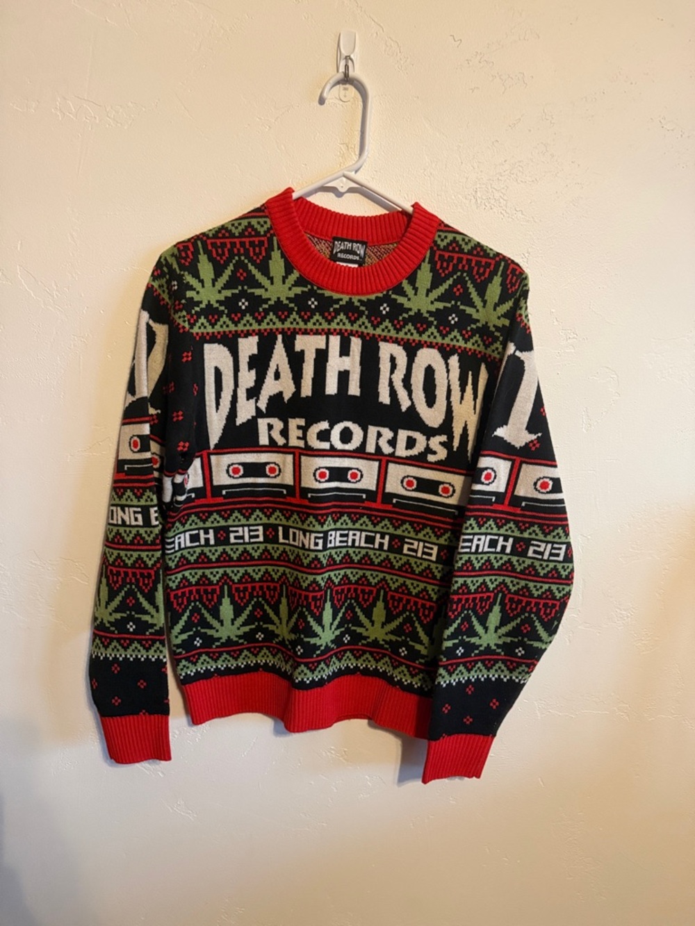 Death Row Records Red & Black Graphic Crewneck Sweater